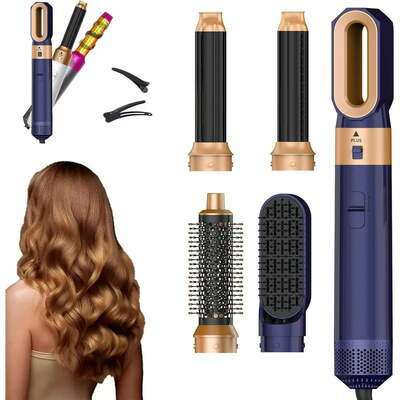 Magic styler 4-in-1 airstyler curling iron brush air curler air styler wrap multi hair styler for fast hairstyle(gray purple)