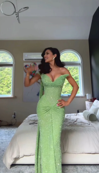 New Arrive Elegant Green Long Party Dress Prom Dress