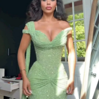 New Arrive Elegant Green Long Party Dress Prom Dress - Thumbnail 1
