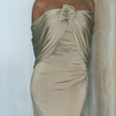 Elegant floor length champagne mother of bridal dress evening dress for women - Thumbnail 1