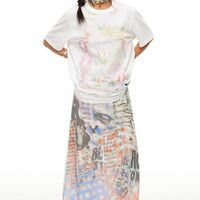 COSMIC GRAFFITI ALIEN MAXI SKIRT  - Thumbnail 1