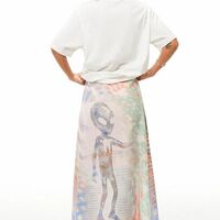 COSMIC GRAFFITI ALIEN MAXI SKIRT  - Thumbnail 2