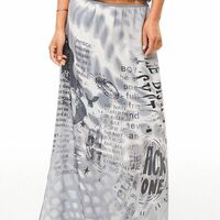 COSMIC GRAFFITI ALIEN MAXI SKIRT  - Thumbnail 6