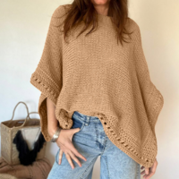 Elegant Temperament Solid Color Bat Sleeve Knitted Sweater - Thumbnail 1