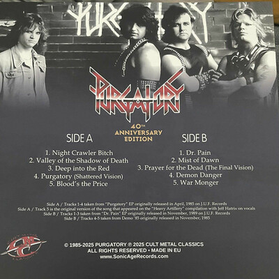 Purgatory - purgatory (new import 40th anniversary self-titled debut reissue lp from cult metal classics)