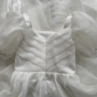 Beautiful Ivory Long Wedding Dresses with Lantern Sleeves - Thumbnail 1