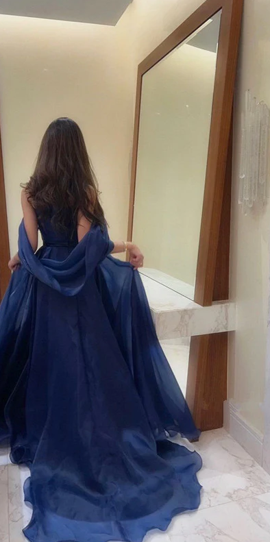 Strapless Royal Blue Off Shoulder Mermaid Long Prom Dresses
