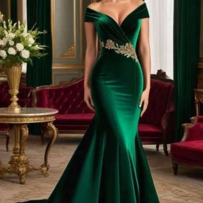 Elegant emerald green mother of the bride/ groom dresses formal evening dresses - Thumbnail 1