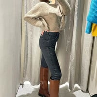 Women's New Round Toe High Boots Thick-Soled knight Boots - Thumbnail 8