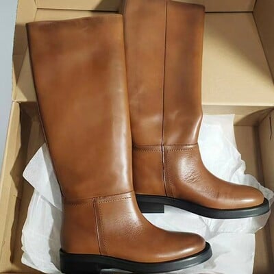 Women's new round toe high boots thick-soled knight boots - Thumbnail 1