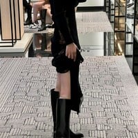 Women's chain leather knight boots French style side zipper over-the-knee high boots - Thumbnail 6