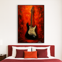 Red Blaze Riffs Fender Stratocaster Art Tribute - Thumbnail 3