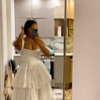 Floor Length A line Straps Ruffles Chiffon White Mother Of Bridal Dress Prom Dress Party Gown - Thumbnail 1