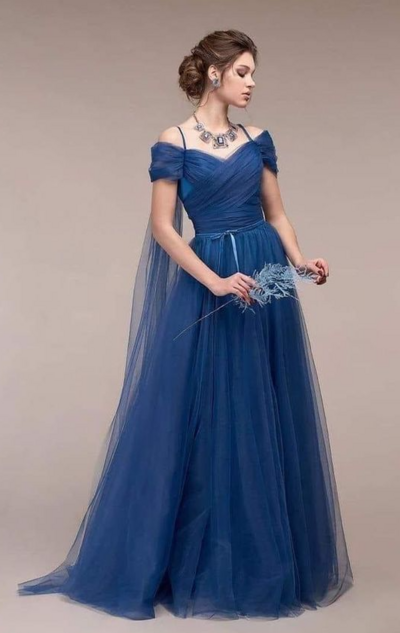 Simple Royal Blue Mother of Bride/ Groom Dress Evening Prom Dress