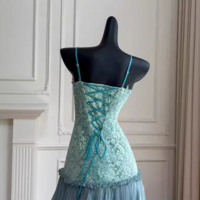 A Line Spaghetti Straps Lace Short Outfit Homecoming Dress - Thumbnail 1