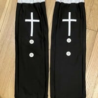 Black Cross Slouchy Legwarmers - Thumbnail 5