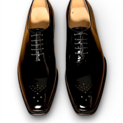 Crafted leather mens designer classic black leather dress shoes