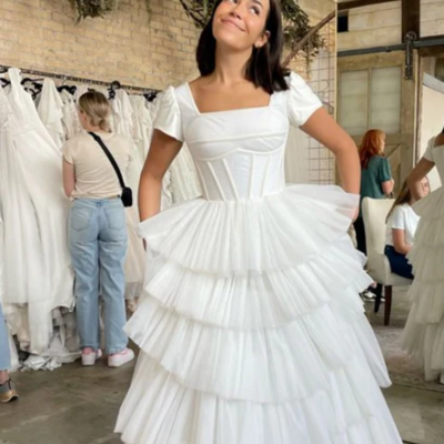 Chic tiered tulle vintage wedding dresses