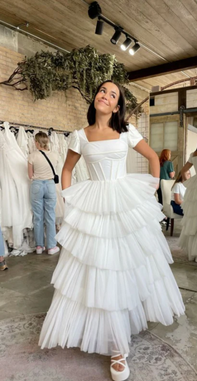 Chic Tiered Tulle Vintage Wedding Dresses