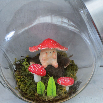 Small mushroom in a jar