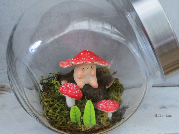 Small mushroom in a jar
