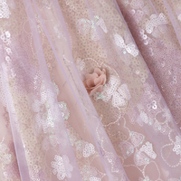 Blush Lilac Tulle Floral Applique Ball Gown - Thumbnail 4