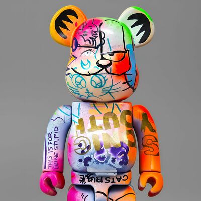 Custom Bearbrick 400% by Judas Arrieta "Cat Rule" 