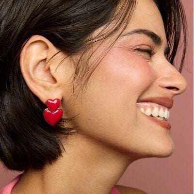 Stacked in love statement earrings
