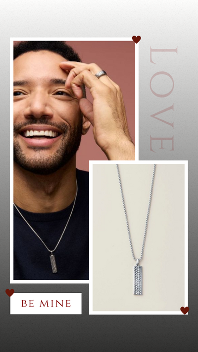 Men’s Stainless Steel Braided Pendant Necklace