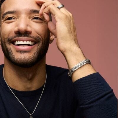 Men’s stainless steel braided pendant necklace