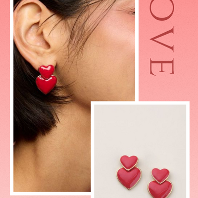Stacked in love statement earrings - Thumbnail 4