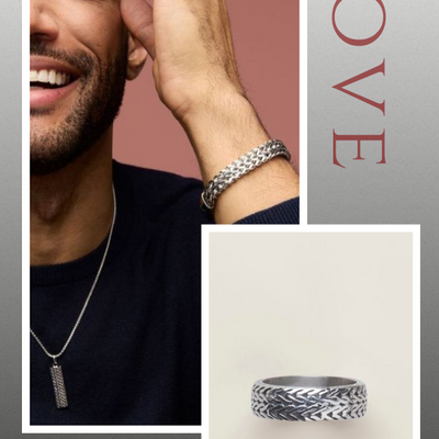 Men’s stainless steel braided band ring - Thumbnail 2