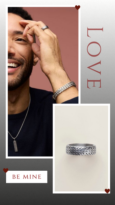 Men’s Stainless Steel Braided Band Ring