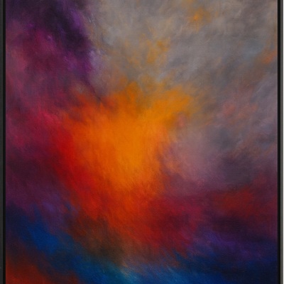 Radiant core - orange explosion in violet mist