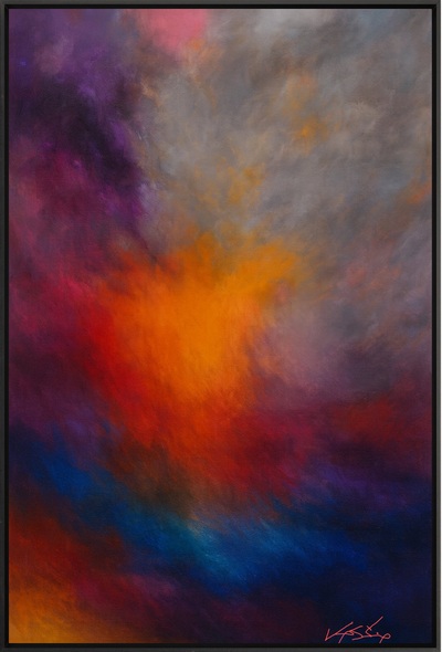 Radiant Core - Orange Explosion in Violet Mist