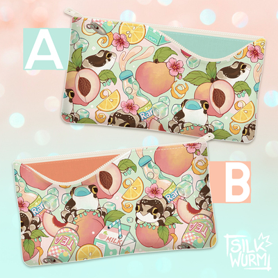 Peach milk frogs pencil case
