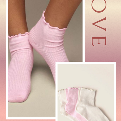 Three-pack scallop edge socks - Thumbnail 1