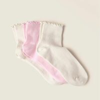 Three-Pack Scallop Edge Socks - Thumbnail 1