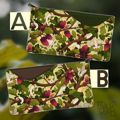 Mulberries and silkmoths pencil case