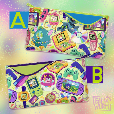 Neon nostalgia pencil case (light)