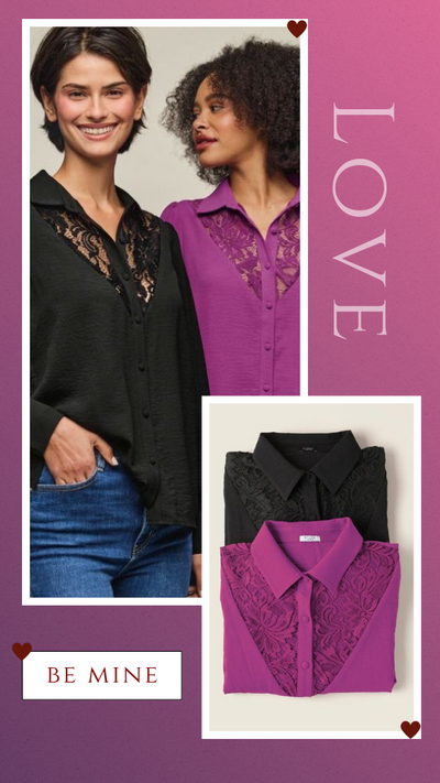 Lace-Trim Blouse