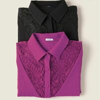 Lace-Trim Blouse - Thumbnail 4