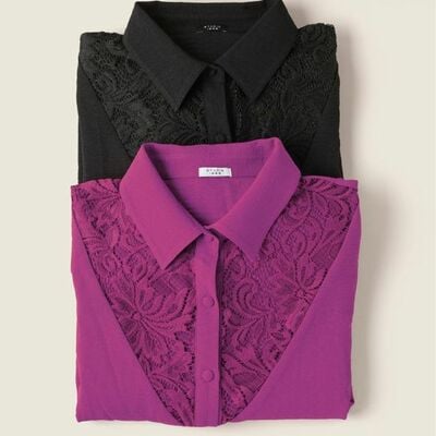 Lace-trim blouse