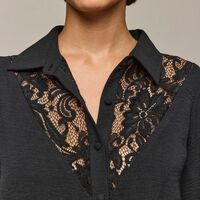 Lace-Trim Blouse - Thumbnail 3