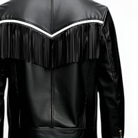 Crafted Leather Men Designer Black White Leather Fashion Jacket Motorcycle - Thumbnail 2