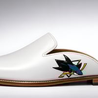 Crafted Leather Handmade Classic Mule White Leather Loafers Shoes - Thumbnail 1