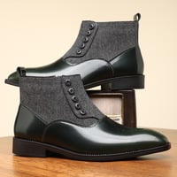 Retro business men's short boots fashionable and trendy Martin boots - Thumbnail 2