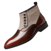 Retro business men's short boots fashionable and trendy Martin boots - Thumbnail 3