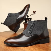 Retro business men's short boots fashionable and trendy Martin boots - Thumbnail 7