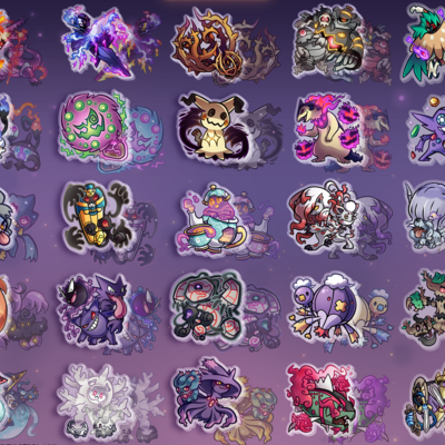 Set of 25 ghost pokemon keychains